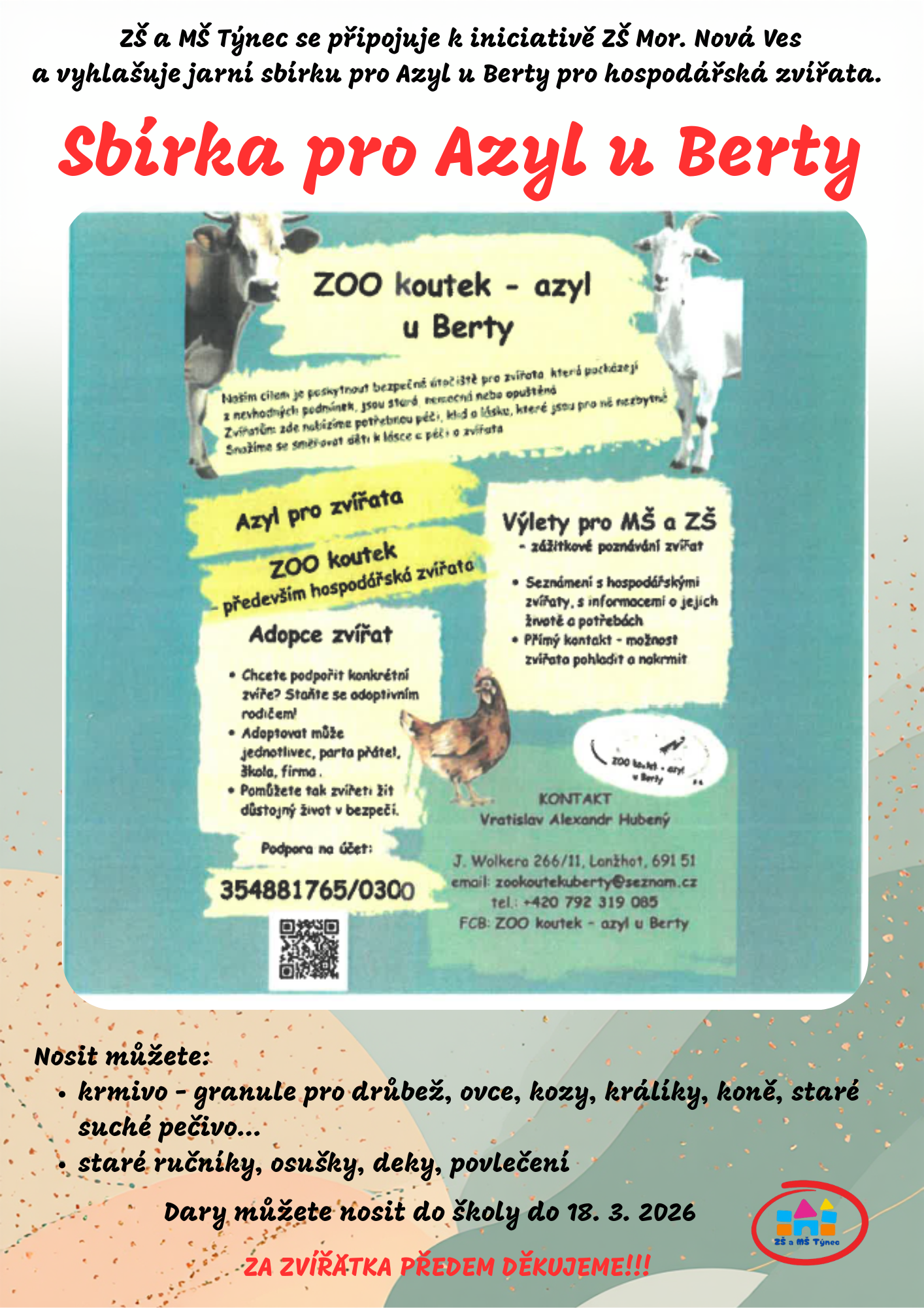 Sbírka pro Azyl u Berty